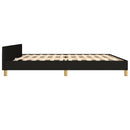 vidaXL fekete szövet ágykeret matrac nélkül 200 x 200 cm
