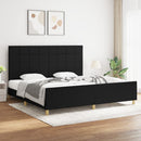 vidaXL fekete szövet ágykeret matrac nélkül 200 x 200 cm