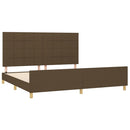 vidaXL sötétbarna szövet ágykeret matrac nélkül 200 x 200 cm