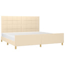 vidaXL krémszínű szövet ágykeret matrac nélkül 200 x 200 cm