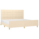 vidaXL krémszínű szövet ágykeret matrac nélkül 200 x 200 cm