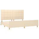 vidaXL krémszínű szövet ágykeret matrac nélkül 200 x 200 cm