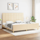 vidaXL krémszínű szövet ágykeret matrac nélkül 200 x 200 cm