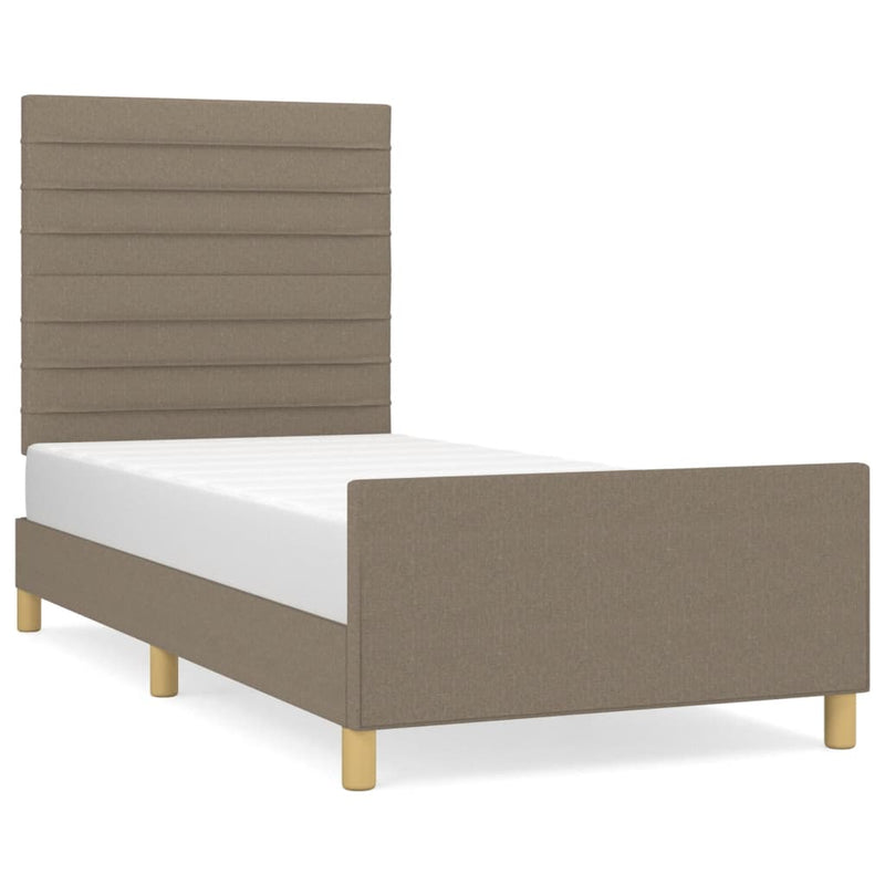 vidaXL tópszínű szövet ágykeret matrac nélkül 90x200 cm