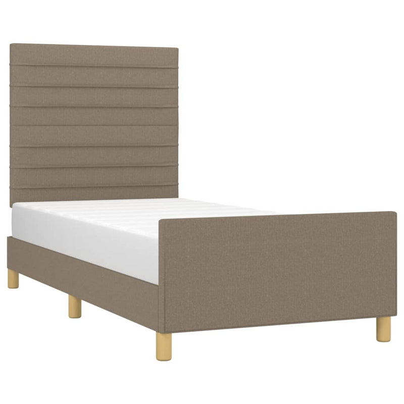 vidaXL tópszínű szövet ágykeret matrac nélkül 90x200 cm
