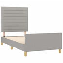 vidaXL világosszürke szövet ágykeret matrac nélkül 100x200 cm