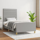 vidaXL világosszürke szövet ágykeret matrac nélkül 100x200 cm