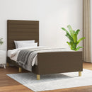 vidaXL sötétbarna szövet ágykeret matrac nélkül 100x200 cm