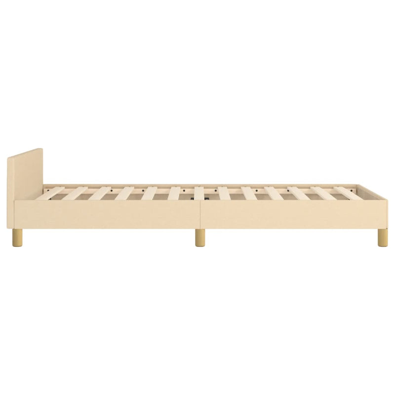 vidaXL krémszínű szövet ágykeret matrac nélkül 100x200 cm