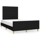 vidaXL fekete szövet ágykeret matrac nélkül 120x200 cm