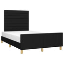 vidaXL fekete szövet ágykeret matrac nélkül 120x200 cm