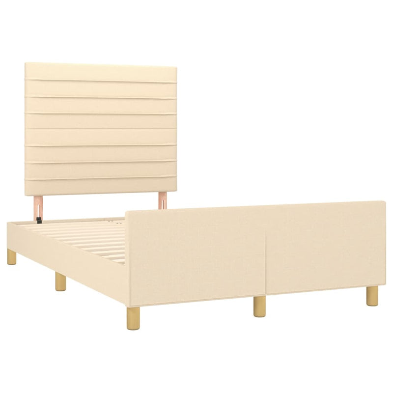 vidaXL krémszínű szövet ágykeret matrac nélkül 120x200 cm