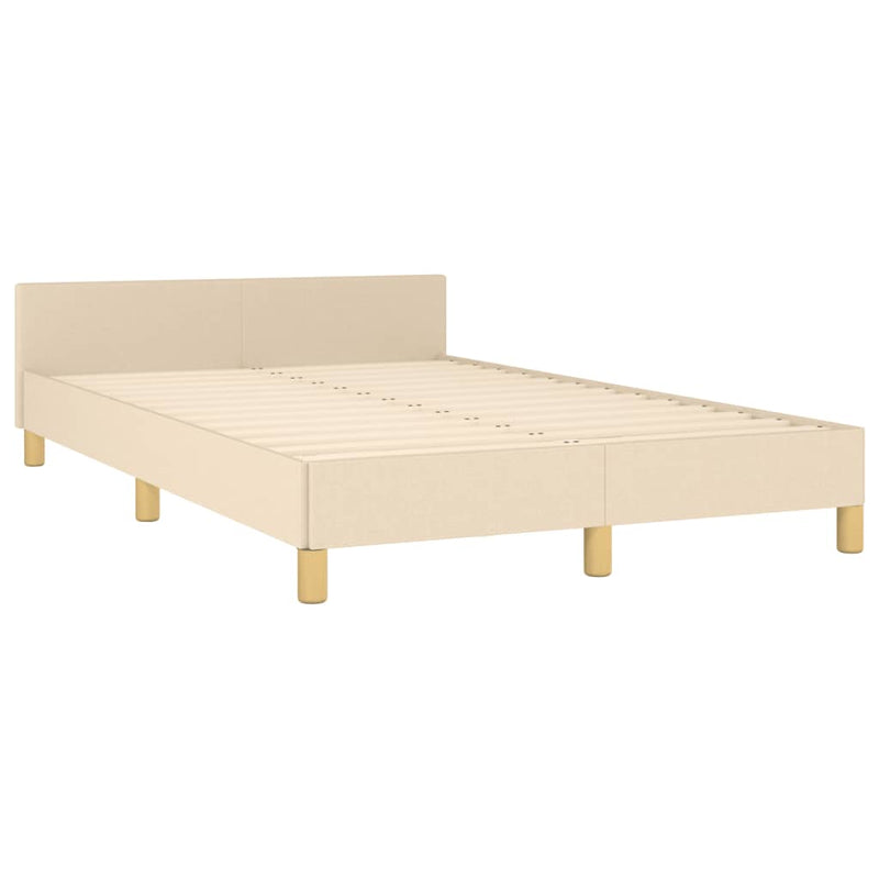 vidaXL krémszínű szövet ágykeret matrac nélkül 120x200 cm