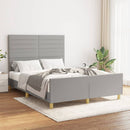 vidaXL világosszürke szövet ágykeret matrac nélkül 140 x 190 cm