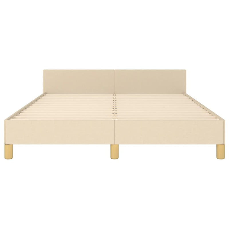 vidaXL krémszínű szövet ágykeret matrac nélkül 140 x 190 cm