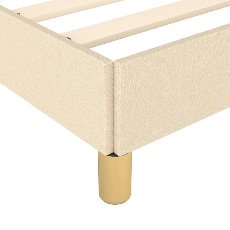 vidaXL krémszínű szövet ágykeret matrac nélkül 140 x 190 cm