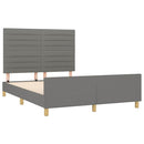 vidaXL sötétszürke szövet ágykeret matrac nélkül 140x200 cm