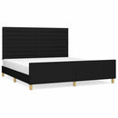 vidaXL fekete szövet ágykeret matrac nélkül 160 x 200 cm