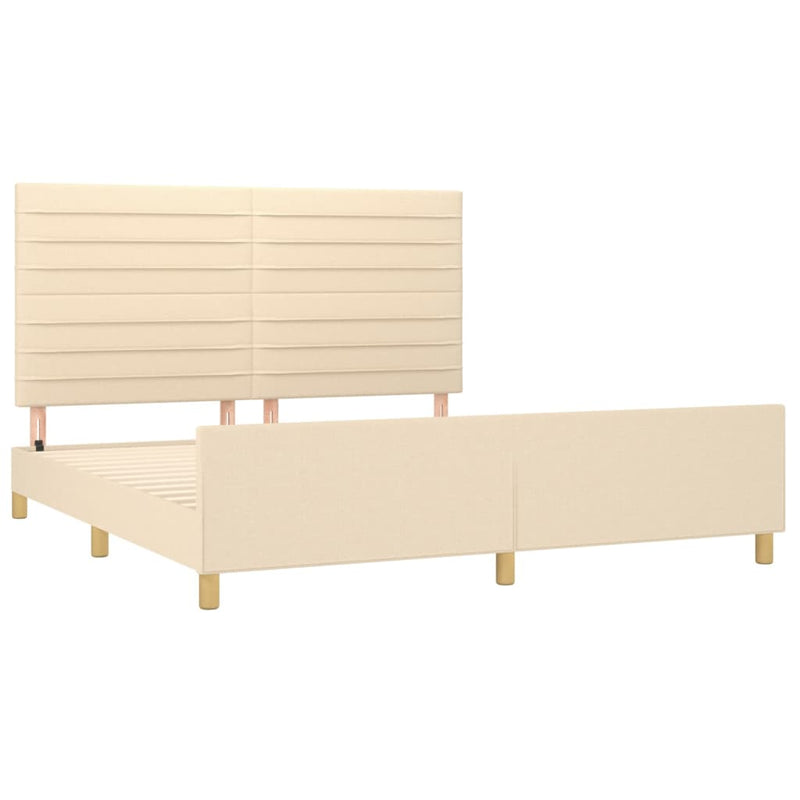 vidaXL krémszínű szövet ágykeret matrac nélkül 160 x 200 cm