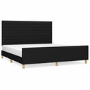 vidaXL fekete szövet ágykeret matrac nélkül 180 x 200 cm
