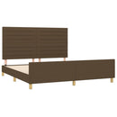 vidaXL sötétbarna szövet ágykeret matrac nélkül 180 x 200 cm