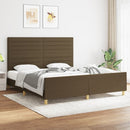 vidaXL sötétbarna szövet ágykeret matrac nélkül 180 x 200 cm