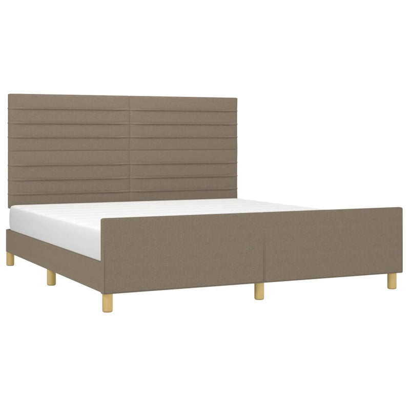 vidaXL tópszínű szövet ágykeret matrac nélkül 180 x 200 cm