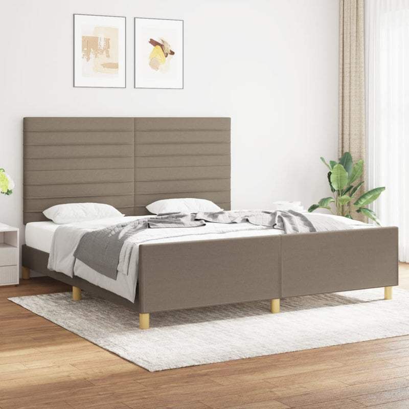 vidaXL tópszínű szövet ágykeret matrac nélkül 180 x 200 cm