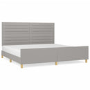 vidaXL világosszürke szövet ágykeret matrac nélkül 200 x 200 cm