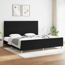 vidaXL fekete szövet ágykeret matrac nélkül 200 x 200 cm