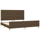 vidaXL sötétbarna szövet ágykeret matrac nélkül 200 x 200 cm