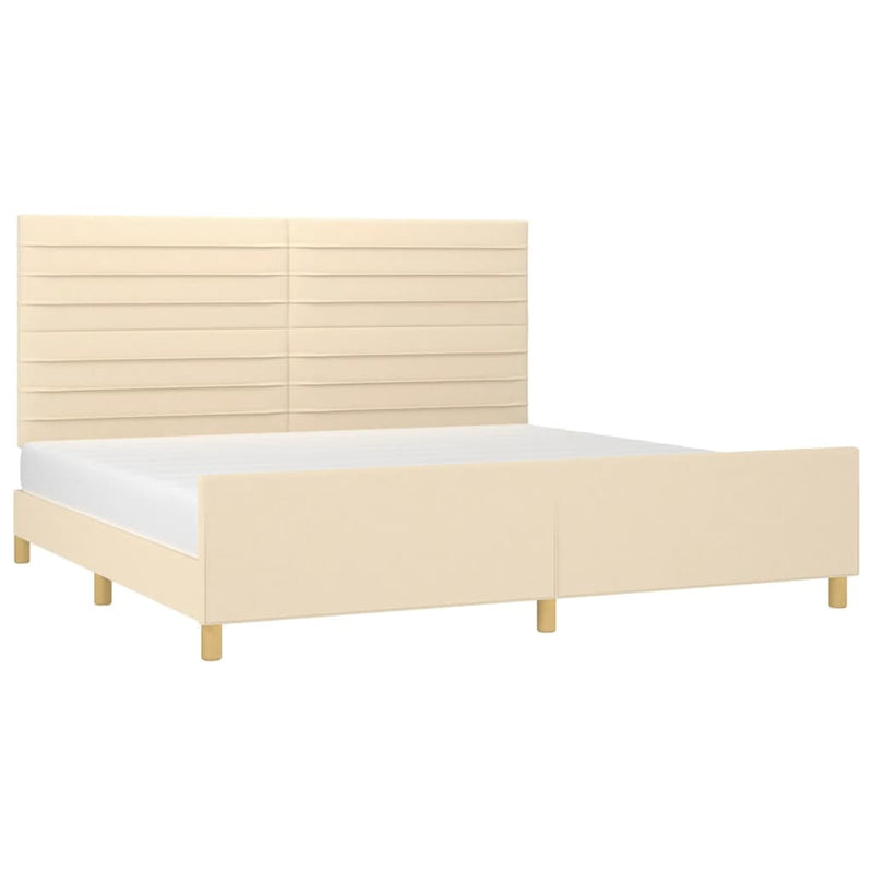 vidaXL krémszínű szövet ágykeret matrac nélkül 200 x 200 cm