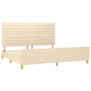 vidaXL krémszínű szövet ágykeret matrac nélkül 200 x 200 cm