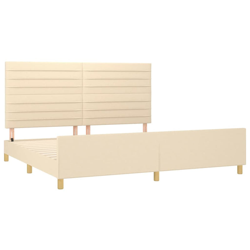 vidaXL krémszínű szövet ágykeret matrac nélkül 200 x 200 cm