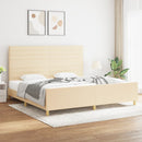 vidaXL krémszínű szövet ágykeret matrac nélkül 200 x 200 cm