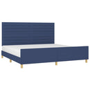 vidaXL kék szövet ágykeret matrac nélkül 200 x 200 cm