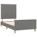 vidaXL sötétszürke szövet ágykeret matrac nélkül 90x200 cm