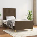 vidaXL sötétbarna szövet ágykeret matrac nélkül 100x200 cm