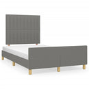 vidaXL sötétszürke szövet ágykeret matrac nélkül 120x200 cm