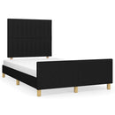 vidaXL fekete szövet ágykeret matrac nélkül 120x200 cm