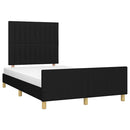 vidaXL fekete szövet ágykeret matrac nélkül 120x200 cm