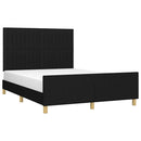 vidaXL fekete szövet ágykeret matrac nélkül 140 x 190 cm