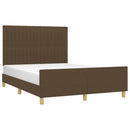 vidaXL sötétbarna szövet ágykeret matrac nélkül 140 x 190 cm