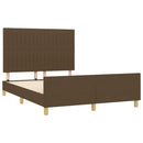 vidaXL sötétbarna szövet ágykeret matrac nélkül 140 x 190 cm
