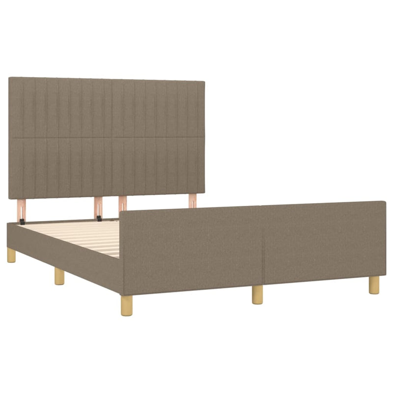 vidaXL tópszínű szövet ágykeret matrac nélkül 140 x 190 cm