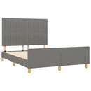 vidaXL sötétszürke szövet ágykeret matrac nélkül 140x200 cm