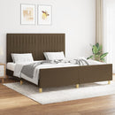 vidaXL sötétbarna szövet ágykeret matrac nélkül 160 x 200 cm