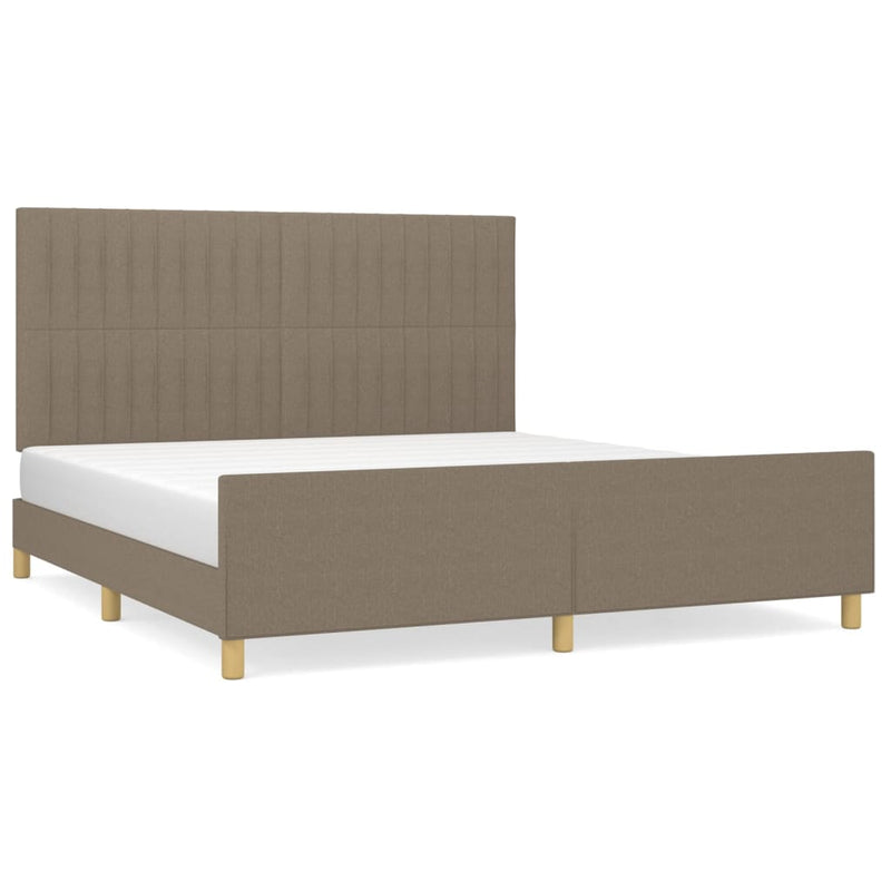 vidaXL tópszínű szövet ágykeret matrac nélkül 160 x 200 cm