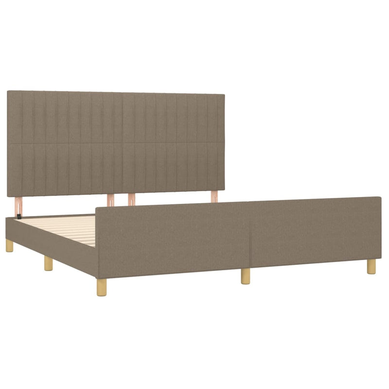 vidaXL tópszínű szövet ágykeret matrac nélkül 160 x 200 cm