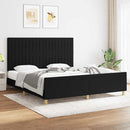 vidaXL fekete szövet ágykeret matrac nélkül 180 x 200 cm